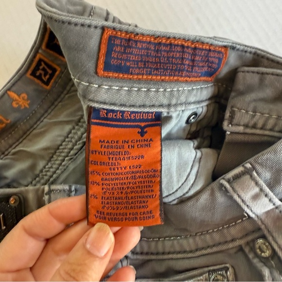 Rock Revival Gray Easy Skinny Jeans Size 27 - Picture 9 of 14